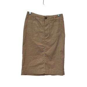 Maeve By Anthropologie Tan Knee-Length Pockets Cotton Blend Women's Skirt Size S